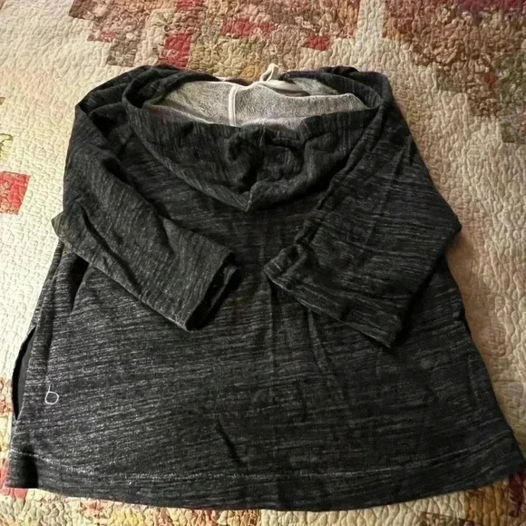 Ann Taylor Loft Hooded Pullover Half Sleeve Sweatshirt Womens Sz M Gray - Picture 4 of 5